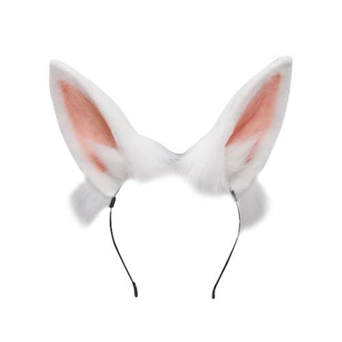 Newhope Katzenohren Haarreif, Bunny Ears Headband, Hasenohren Stirnbänder Cosplay Anime Tier Stirnband Kawaii Party Kostüm Haarschmuck Fuchs Ohren Stirnband für Mädchen Damen Kinder von Newhope