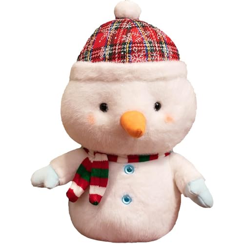 Newhope Kuscheltier Weihnachten Plüschtier Weihnachtsmann Schneemann Elch Plüschpuppen Cartoon Wurfkissen Dekokissen Plüsch Spielzeug Stofftier Geschenk für Weihnachts (Schneemann,25 cm) von Newhope