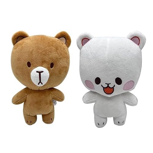 Newhope Milk and Mocha PlushMilk and Mocha Bear Plush,Soft Stuffed Milk Bear and Mocha Bear Plushies Dolls,Cartoon Animal Anime Bear Figure Pillow Collectible Gifts for Fans (2pcs) von Newhope