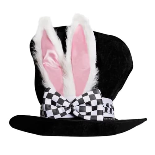 Newhope Osterhase Damen Teeparty Hasen Set, Zylinder mit Hasenohren, Handschuhe,Maske,Bunny Kostümset, Maskerade Zylinder Hut Hasenohren Osterhase Spaß Party Mottoparty, Karneval von Newhope