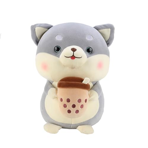 Newhope Shiba Inu Plüschtier Hund Kuscheltier 23cm, Kawaii Plushie für Kinder Freunde Weihnachten Karneval Geburtstag(Grau) von Newhope