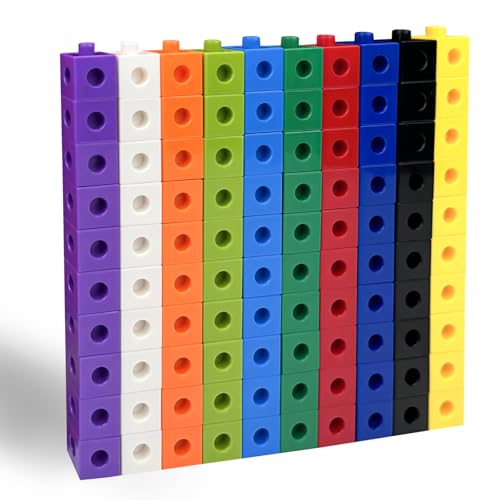 Newpop 100 Stück Steckwürfel Grundschule, Zahlenblocks, Rechenwürfel, Rechenhilfe Stecksteine Kinder, Mathe Würfel, Math Linking Cubes für Mädchen und Jungen ab 3 Jahren von Newpop