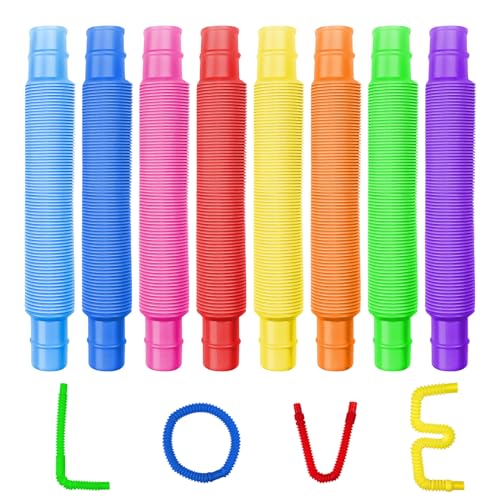 Newpop 24 Stück pop Tubes, Bunte rohre Kinder Stretch, pop röhren sensorik Spielzeug, pop Tube, sensorische Spielzeug für Kinder und Erwachsene von Newpop