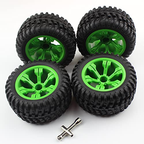 NexaPart RC-Zubehör 1:12 Off-Road-Autofelgen RC Gummi-Autoreifen for WLtoys 12428 WLtoys 12427 RC Spielzeugzubehör(Green) von NexaPart