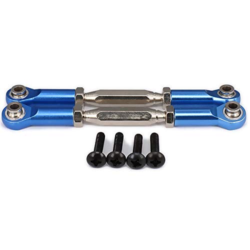 NexaPart RC-Zubehör 2 stücke Aluminium Einstellbare Servo Linkage Ziehen Lenkung Stangen Arme M4 Gewinde 3mm Loch 83-97mm Lange for 1/10 RC Modell Auto Hop-Up Teile(Dark Blue) von NexaPart