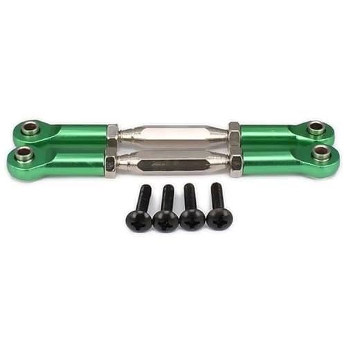 NexaPart RC-Zubehör 2 stücke Aluminium Einstellbare Servo Linkage Ziehen Lenkung Stangen Arme M4 Gewinde 3mm Loch 83-97mm Lange for 1/10 RC Modell Auto Hop-Up Teile(Green) von NexaPart