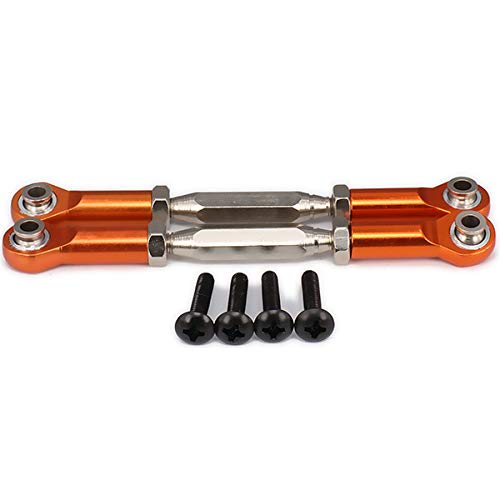 NexaPart RC-Zubehör 2 stücke Aluminium Einstellbare Servo Linkage Ziehen Lenkung Stangen Arme M4 Gewinde 3mm Loch 83-97mm Lange for 1/10 RC Modell Auto Hop-Up Teile(Orange) von NexaPart