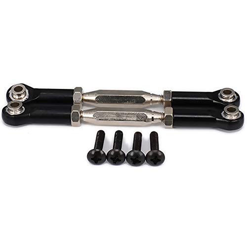 NexaPart RC-Zubehör 2 stücke Aluminium Einstellbare Servo Linkage Ziehen Lenkung Stangen Arme M4 Gewinde 3mm Loch 83-97mm Lange for 1/10 RC Modell Auto Hop-Up Teile(Svart) von NexaPart