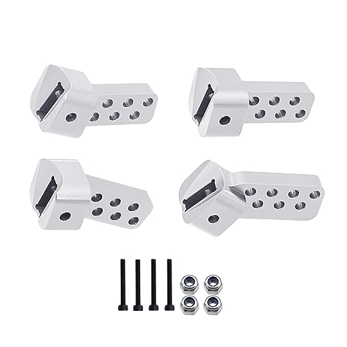 NexaPart RC-Zubehör Aluminium CNC Rear Link Riser 4 Winkel for AR45 AR45P Achse 1/10 RC Crawler SCX10 III Base Camp Gladiator Wrangler Bronco Upgrade(Silver) von NexaPart