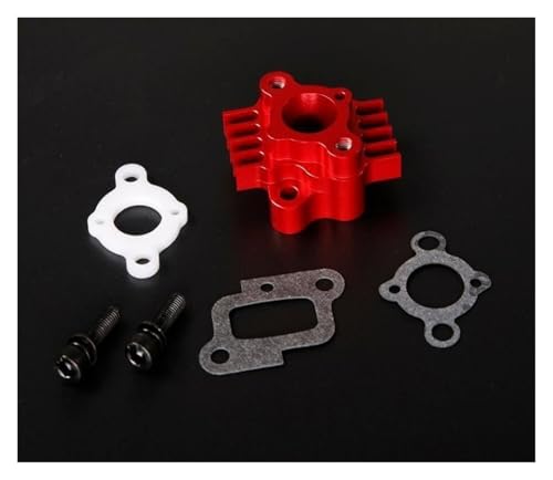 NexaPart RC-Zubehör CNC Air Intake Manifold enthalten Dichtung for roufan 32cc 36cc 45CC Motor Zenoah CY 1/5 HPI KM Rovan Baja 5B 5T Losi 5ive-T DBXL(Rood) von NexaPart