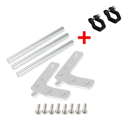 NexaPart RC-Zubehör CNC Aluminium Frontstoßstange Bull Bars for 1/10 RC Crawler Chassis Gspeed LCG TRX4 SCX10 Dodge Power Wagon Cliffhanger Karosserie(Silver) von NexaPart