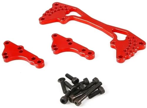 NexaPart RC-Zubehör CNC Metall Einstellbarer Winkel Hinterer Stoßdämpferträger for 1/5 HPI Rovan KM Baja 5B 5SC 5T RC Autoteile(Rood) von NexaPart