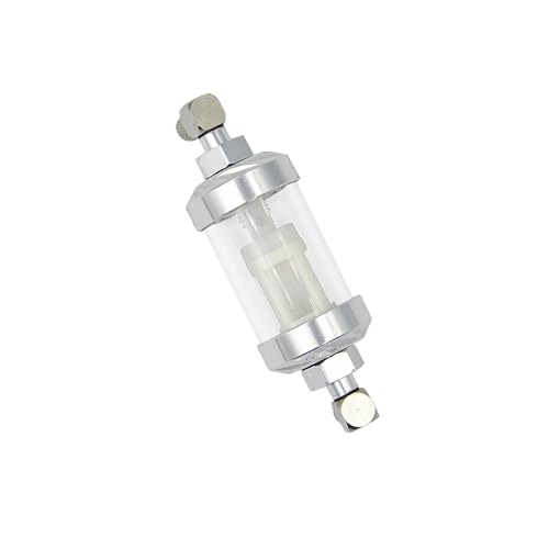 NexaPart RC-Zubehör Hydraulikölfilter CNC Metall transparent for 1/12 RC Hydraulikbagger Bulldozer Loader DIY Upgrade Autoteile(Silver) von NexaPart