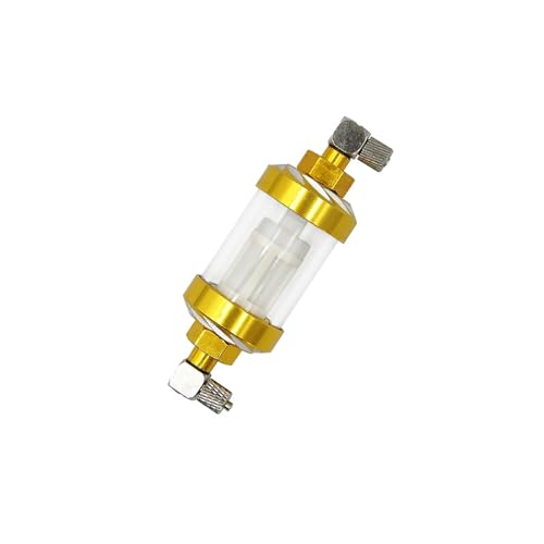 NexaPart RC-Zubehör Hydraulikölfilter CNC Metall transparent for 1/12 RC Hydraulikbagger Bulldozer Loader DIY Upgrade Autoteile(Yellow) von NexaPart