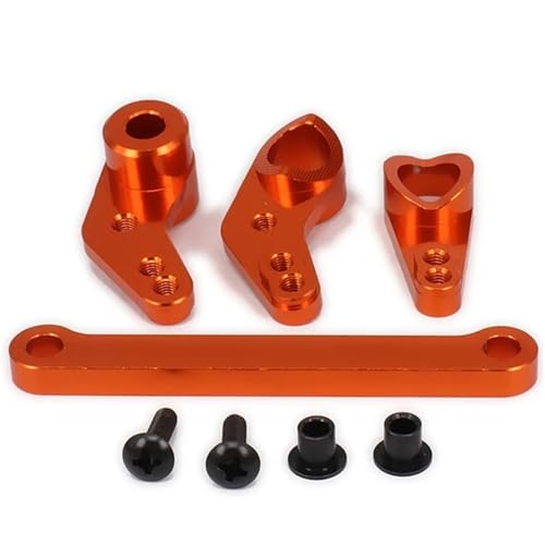 NexaPart RC-Zubehör Legierung Aluminium lenkung servo Saver komplette 532007 rc Auto 1/10 for FS Racing Truck Buggy 53810 Fabrik Preis verbesserte Teile(Orange) von NexaPart