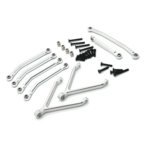 NexaPart RC-Zubehör Metall-Upgrade und Umrüstung CNC-Prozess Chassis Achse Feste Verbindung Lenkung Link Kit for FMS 1/24 Xiaoqi FCX24 RC Auto Teile(Silver) von NexaPart