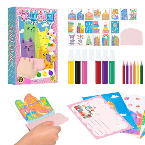 Nexoria Rainbow Scratch Painting Set, Rainbow Pointillism Scratch DIY Rainbow Scratch Art Rainbow Mini Notes Regenbogen-Kratz-Papier Notizbücher DIY Malerei-Kratz-Set für Kinder von Nexoria