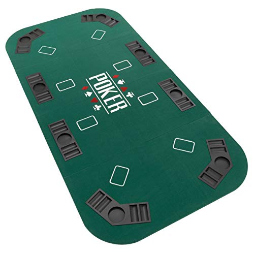 Faltbare Tischauflage Casino Pokertisch Pokerauflage Holzverstärkt klappbar 180 x 90 cm Chiptray Getränkehalter Black Jack Texas Holdem von Nexos Trading