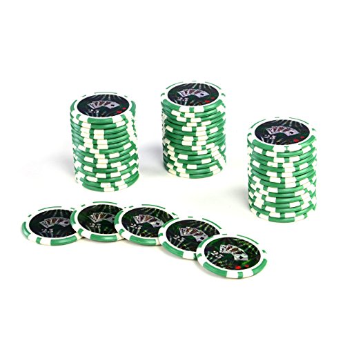 50 Poker-Chips Laser-Chips Ocean-Champion-CHIP Kanten abgerundet 12g Metallkern Poker Texas Hold`em Black Jack Roulette Token Jeton Wert 1-10000 wählbar (Wert 25) von Nexos Trading