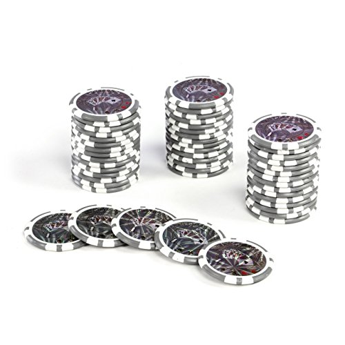 50 Poker-Chips Laser-Chips Ocean-Champion-CHIP Kanten abgerundet 12g Metallkern Poker Texas Hold`em Black Jack Roulette Token Jeton Wert 1-10000 wählbar (Wert 1) von Nexos Trading