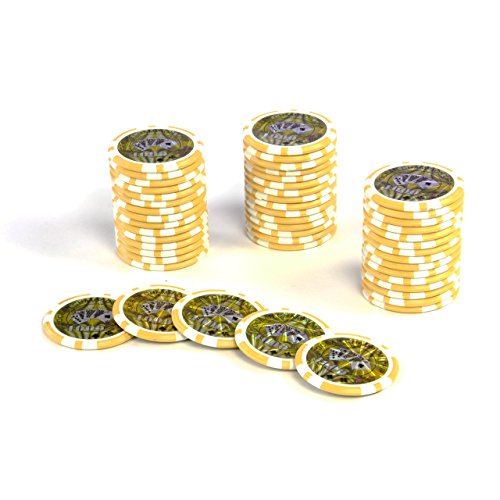 50 Poker-Chips Laser-Chips Ocean-Champion-CHIP Kanten abgerundet 12g Metallkern Poker Texas Hold`em Black Jack Roulette Token Jeton Wert 1-10000 wählbar (Wert 1000) von Nexos Trading