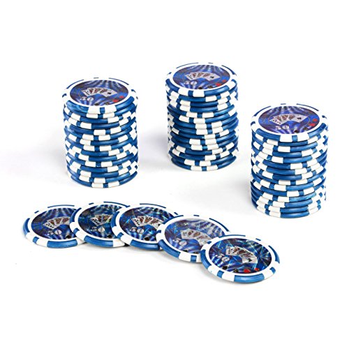 50 Poker-Chips Laser-Chips Ocean-Champion-CHIP Kanten abgerundet 12g Metallkern Poker Texas Hold`em Black Jack Roulette Token Jeton Wert 1-10000 wählbar (Wert 50) von Nexos Trading