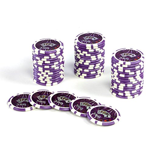 50 Poker-Chips Laser-Chips Ocean-Champion-CHIP Kanten abgerundet 12g Metallkern Poker Texas Hold`em Black Jack Roulette Token Jeton Wert 1-10000 wählbar (Wert 500) von Nexos Trading