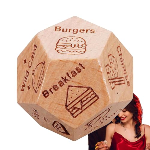 Date Night Dice Game Für Erwachsene - Date Dice Food Decision Dice - Abendessen DICE DICE, Dating Dice Wooden Zum Geburtstag, Weihnachten, Valentinstag, Strumpfstoffe von Nexusectar