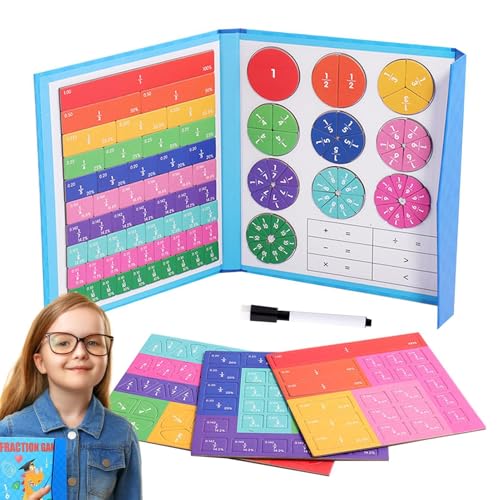 Magnetischer Braktionsbuch - Buch Für Mathematische Mathematik -Puzzle -Aktivitäten, montessoris Educational Math Tiles Set | Praktische Fraktionsunterricht Und Lernmanipulationen Grundschule Und H von Nexusectar