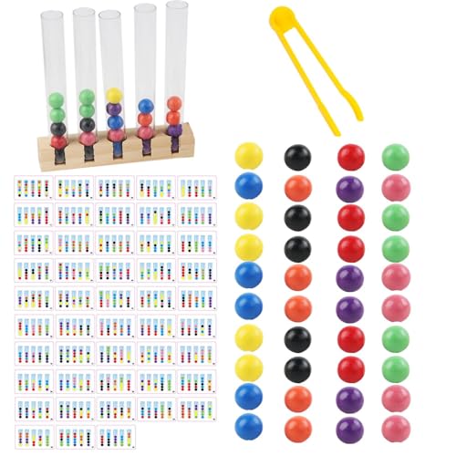 Nexusectar Farblich sortiertes Spielzeug für – Farbsortierspiel, Regenbogen-Perlenspielzeug aus Holz | verschiedene Perlen mit Clip in Farbe Reagenzglas für Texturlernen Nexusectar Farblich sortiertes Spielzeug für – Farbsortierspiel, Regenbogen-Perlenspielzeug aus Holz | verschiedene Perlen mit Clip in Farbe Reagenzglas für Texturlernen von Nexusectar