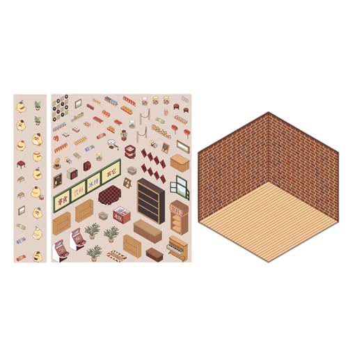 Nexusectar Miniaturhaus -Szenenaufkleber, Scrapbook House Decals 3D Effect - Scrapbook Dekorative Aufkleber, Machen Sie Ihre Eigenen Hausaufkleber Für Kinder, Stressabschlussabzieher von Nexusectar