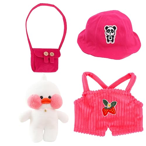 Nexusectar Stofftiere Ente Mit Kleidung | Interaktive Cartoon Animal Doll Kleidung, Gefülltes Entenspielzeug Mit Outfits Und Accessoires, Kleidung Für Plüschspielzeug Anziehen von Nexusectar