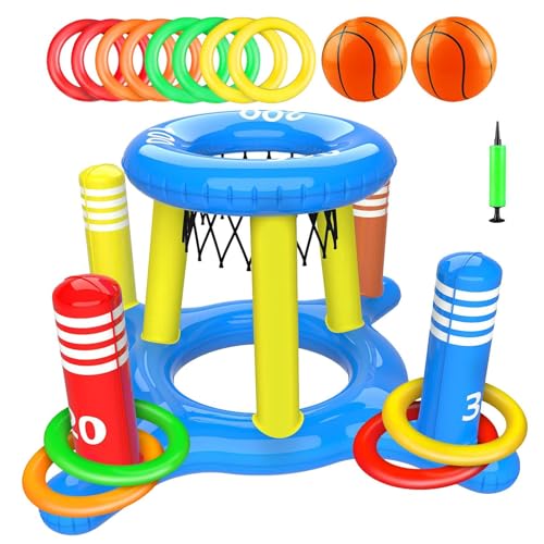 Nexusectar Zuverlässiges Pool-Basketballkorb | 2-in-1 aufblasbarer Pool-Basketballkorb,Multifunktionales Wasserspiel im Freien mit Kreuzwurfspielzeug und Basketballnetz für Kinder und Erwachsene Nexusectar Zuverlässiges Pool-Basketballkorb | 2-in-1 aufblasbarer Pool-Basketballkorb,Multifunktionales Wasserspiel im Freien mit Kreuzwurfspielzeug und Basketballnetz für Kinder und Erwachsene von Nexusectar