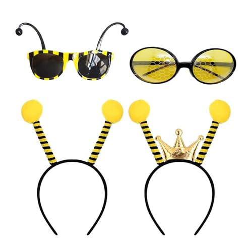 Nhgkju 4pcs Biene Stirnband Brille Zubehör Set Karneval Cosplay Party von Nhgkju