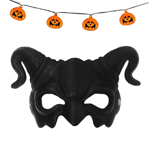Nhujevkom Gruselige Gesichtsbedeckung | Halloween Schafshorn Halbmaske,Grusel Party Cosplay Kopfzier Für Festumzüge Partys Und Feste Nhujevkom Gruselige Gesichtsbedeckung | Halloween Schafshorn Halbmaske,Grusel Party Cosplay Kopfzier Für Festumzüge Partys Und Feste von Nhujevkom