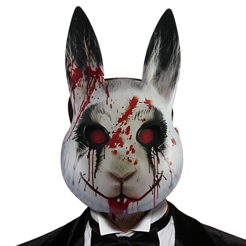 Nhujevkom Gruselige Halloween- -Maske, Halloween-Gesichtsmaske, gruselige Kaninchen-Gesichtsmaske für Erwachsene und Kinder, Horror-Masken für Karneval, Party, Kostüm, Cosplay, Maskerade für Nhujevkom Gruselige Halloween- -Maske, Halloween-Gesichtsmaske, gruselige Kaninchen-Gesichtsmaske für Erwachsene und Kinder, Horror-Masken für Karneval, Party, Kostüm, Cosplay, Maskerade für von Nhujevkom