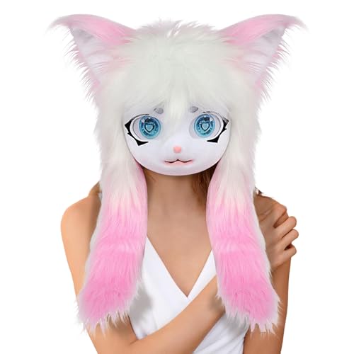 Nhujevkom Pelziger Kopf | Katze, Tier, voller Kopf mit großen Augen, langes Haar, realistisches Plüsch-Kostüm, Zubehör, Kopfbedeckung für Männer und Frauen, Anime-Konvention, Maskerade, Theater Nhujevkom Pelziger Kopf | Katze, Tier, voller Kopf mit großen Augen, langes Haar, realistisches Plüsch-Kostüm, Zubehör, Kopfbedeckung für Männer und Frauen, Anime-Konvention, Maskerade, Theater von Nhujevkom