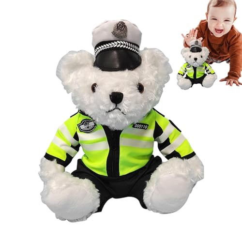 Nhujevkom Polizeikleid, Stofftier, Weicher Plüschbär mit abnehmbarem Polizeikleid, Plüschtier für Kinder, Mädchen und Nhujevkom Polizeikleid, Stofftier, Weicher Plüschbär mit abnehmbarem Polizeikleid, Plüschtier für Kinder, Mädchen und von Nhujevkom