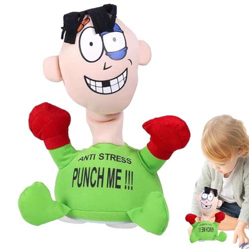 Nhujevkom Punch Me Stoffpuppe Schlag Mich Schreiende Puppe, Stoffpuppe Stress,tressabbau Sensorisches Spielzeug, Scream Puppenspielzeug Fidget Toys Für Kinder Und Erwachsene von Nhujevkom