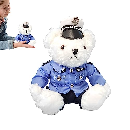 Nhujevkom Richtlinien Kuscheltiere | Ausgestopftes Bären-Plüschtier im Polices-,Niedlicher Plüschbär mit abnehmbarem Polices-, Stofftier für Geburtstags- und Weihnachtsüberraschungsgeschenke Nhujevkom Richtlinien Kuscheltiere | Ausgestopftes Bären-Plüschtier im Polices-,Niedlicher Plüschbär mit abnehmbarem Polices-, Stofftier für Geburtstags- und Weihnachtsüberraschungsgeschenke von Nhujevkom