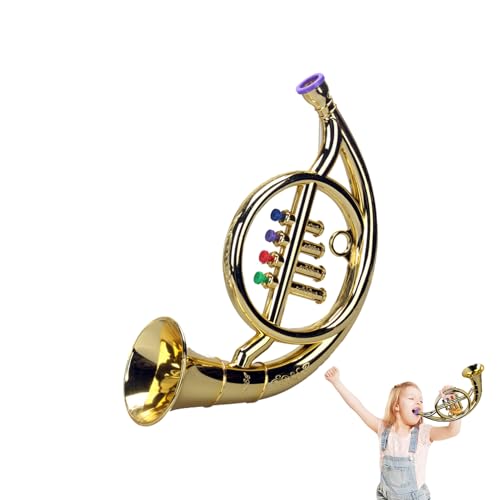 Nhujevkom Spielzeug -Trompete, Kinderinstrumente - Horn Musikinstrument - Musikalische leichte leichte Anfängerfreundliche Marschposaune -Posaune -Band geben vor, für Studenten zu Spielen Nhujevkom Spielzeug -Trompete, Kinderinstrumente - Horn Musikinstrument - Musikalische leichte leichte Anfängerfreundliche Marschposaune -Posaune -Band geben vor, für Studenten zu Spielen von Nhujevkom