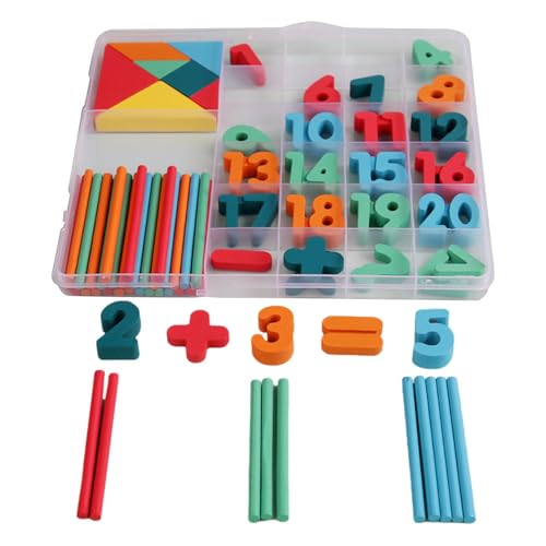 Nhujevkom Spielzeug zum Zahlenrechnen, Zahlen-Matching-Box-Spiel - Passendes Spiel aus Holz, Zähl- und Mathematikspiel | Lernspielzeug, sensorisches, buntes Vorschul-Sortierspielzeug für Kleinkinder von Nhujevkom