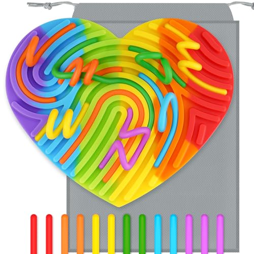 13 Silikon-Saiten, sensorisches Brett-Spielzeug für Kinder, sensorisches Aktivitätsbrett, Busy Board, reisefreundliches STEM Montessori Fidget Spielzeug für Feinmotorik und Hand-Augen-Koordination 13 Silikon-Saiten, sensorisches Brett-Spielzeug für Kinder, sensorisches Aktivitätsbrett, Busy Board, reisefreundliches STEM Montessori Fidget Spielzeug für Feinmotorik und Hand-Augen-Koordination von NiToy