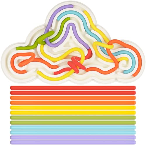 NiToy Sensorisches Aktivitätsbrett in Wolkenform, Spielzeug mit bunten Nudelsträngen für Kleinkinder, beruhigende Feinmotorik, Fidget-Spielzeug für Angst- und Stressabbau, Montessori-STEM-Spielzeug NiToy Sensorisches Aktivitätsbrett in Wolkenform, Spielzeug mit bunten Nudelsträngen für Kleinkinder, beruhigende Feinmotorik, Fidget-Spielzeug für Angst- und Stressabbau, Montessori-STEM-Spielzeug von NiToy