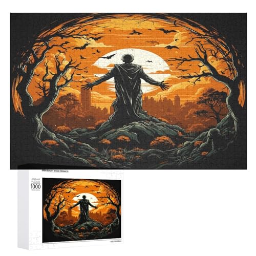 Puzzles für Erwachsene, 1000 Teile, Halloween-Skelett-Puzzle, Spaß, Familie, herausforderndes Puzzle-Spiel von Niapessel