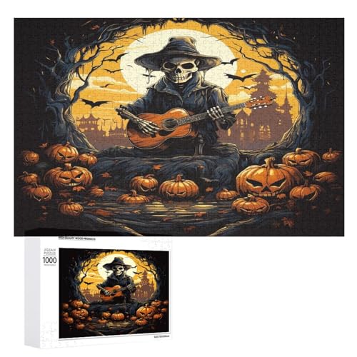 Puzzles für Erwachsene, 1000 Teile, Halloween-Skelett-Puzzle, Spaß, Familie, herausforderndes Puzzle-Spiel von Niapessel