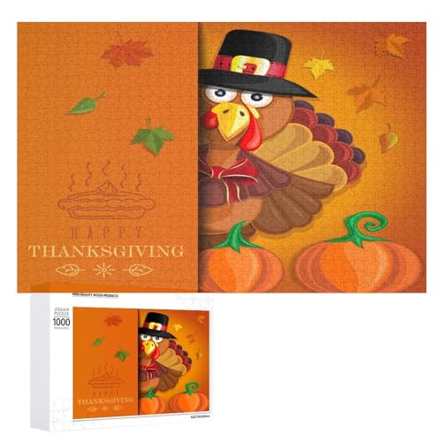 Puzzles für Erwachsene, 1000 Teile, Thanksgiving-Cartoon-Truthahn-Puzzle, Spaß, Familie, herausforderndes Puzzle-Spiel von Niapessel