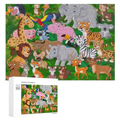 Puzzles für Erwachsene, 300 Teile, Cartoon-Wildtier-Kollektion, Puzzle, Spaß, Familie, herausfordernde Puzzle-Spiel von Niapessel