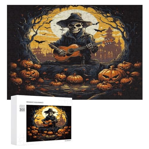 Puzzles für Erwachsene, 300 Teile, Halloween-Skelett-Puzzle, Spaß, Familie, herausforderndes Puzzle-Spiel von Niapessel