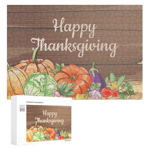 Puzzles für Erwachsene, 300 Teile, Herbst Happy Thanksgiving Puzzle, Spaß, Familie, herausforderndes Puzzle-Spiel von Niapessel